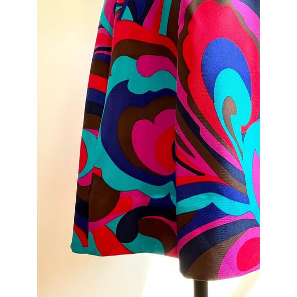 Y2K vintage silk mini skirt psychedelic 2000s - Picture 2 of 7